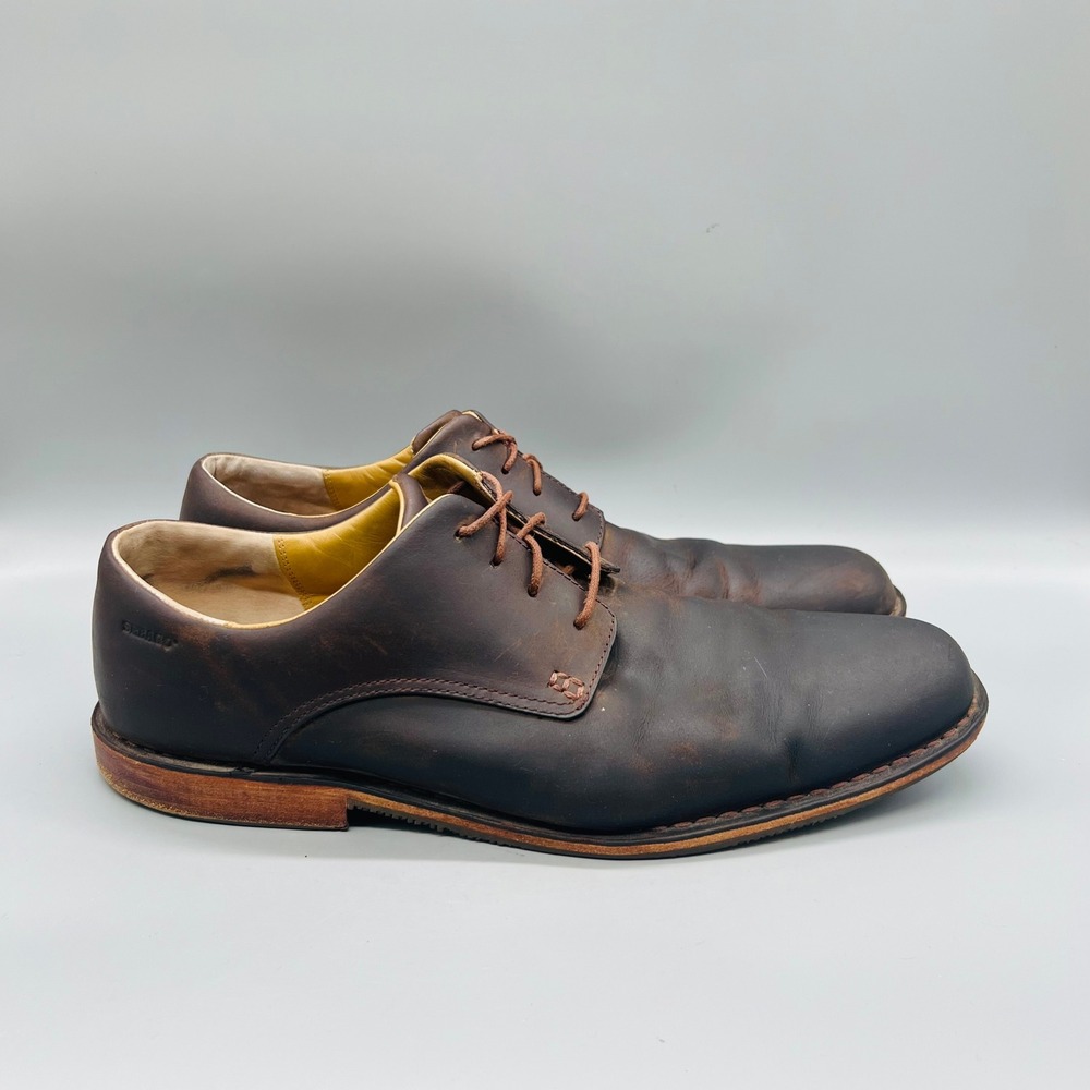 Sebago Shoes Mens 12 Dark Brown Leather Salem Derby Oxford Vibram Handcrafted